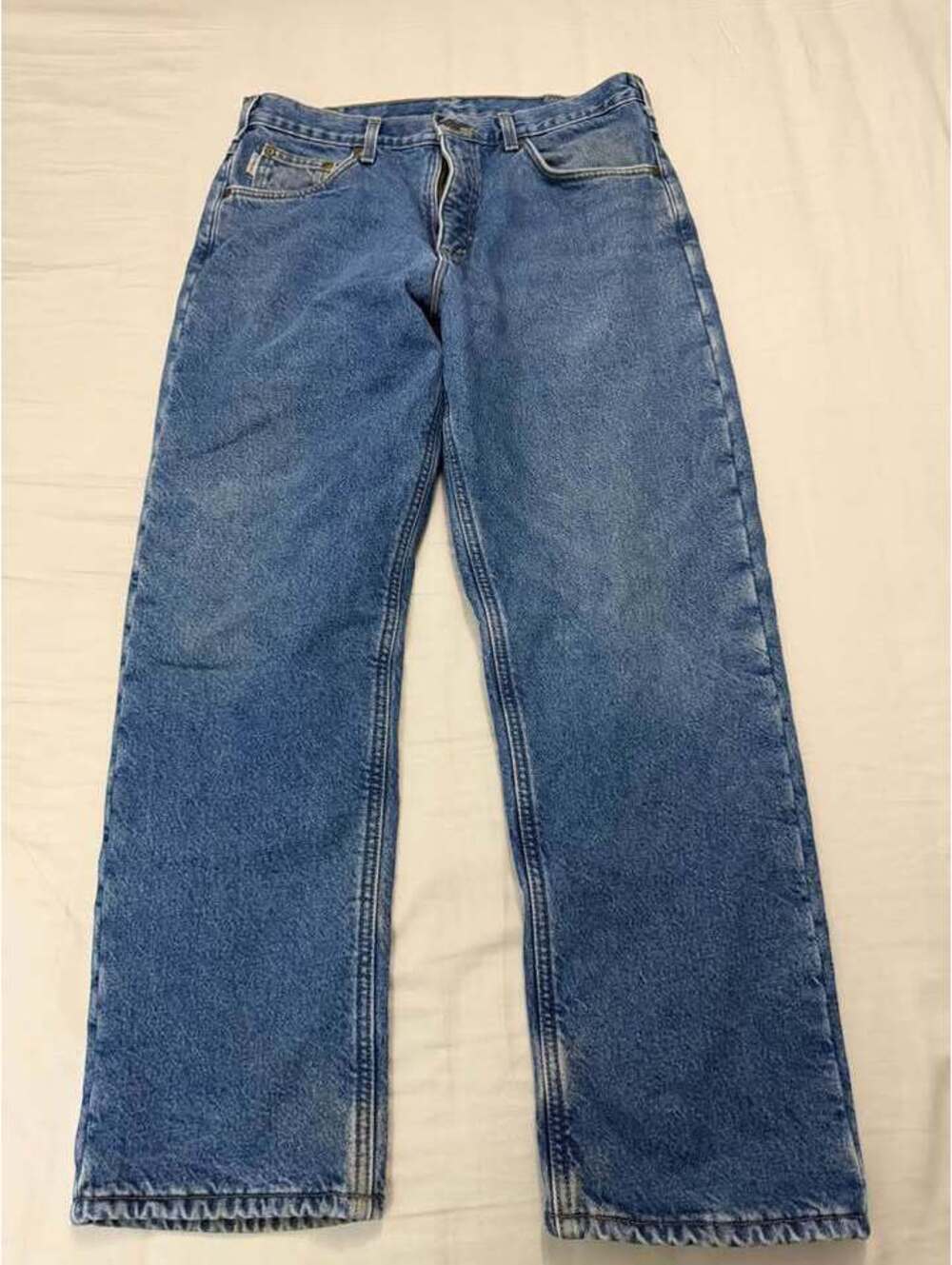 Carhartt B155 DST Relaxed Fleece Line Fit Jeans Mens Size 33 X 30 Used Like New
